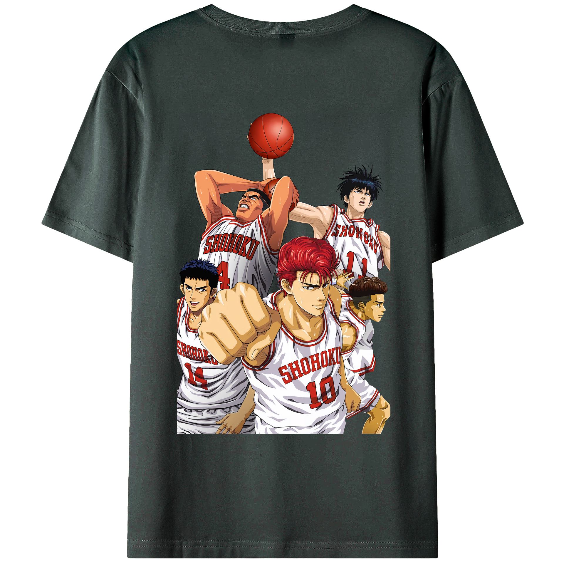 （画像用） SLAM DUNK／スラムダンク 綿100％ メンズ半袖Tシャツ（バックプリント） 通気性